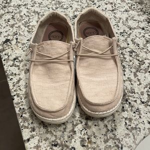 Cream stone hey dude shoes